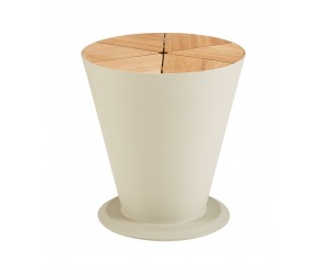 ICOO - stolík s úložným priestorom champagne/teak