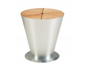 ICOO - stolík s úložným priestorom strieborný/teak