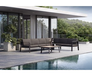 NOFI 5 miestna rohov&aacute; sedacia s&uacute;prava, čierna