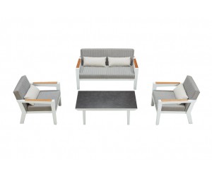 CHAMPION 4 miestna sedacia súprava, biela